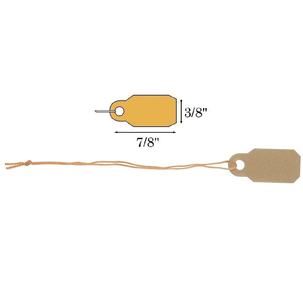 3/8" x 7/8" Plain Gold Plastic String Tags