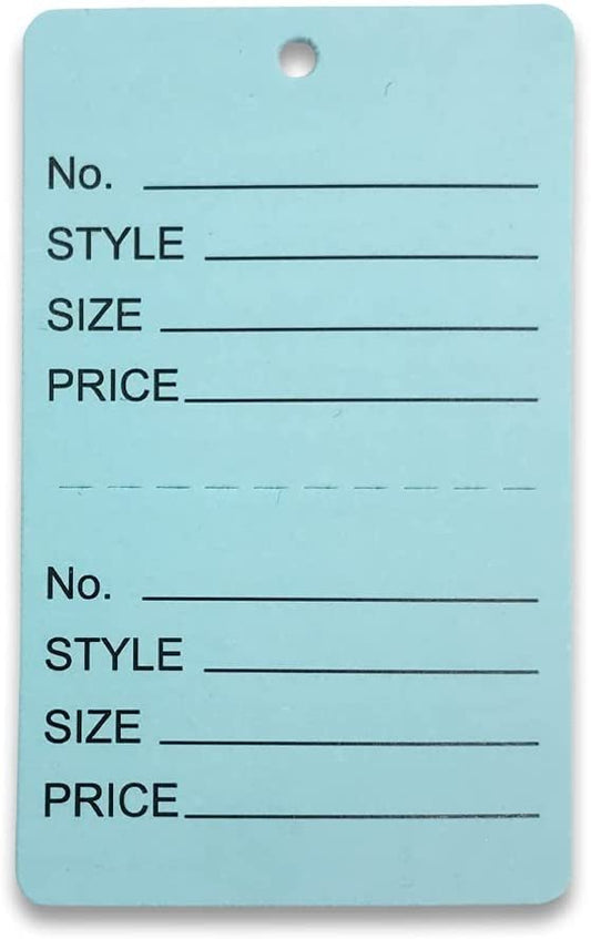 N'icePackaging - 1000 Qty Unstrung Colored Price Tags w/Perforated Stub