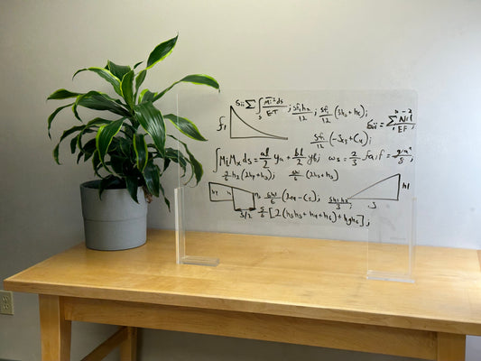 N'icePackaging - Extra Large Acrylic Glass Dry Erase Board (31 1/2" x 24") w/Adhesive Mount Base - For Home / Office / School